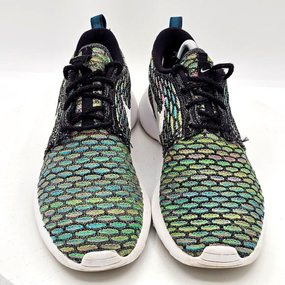 Nike Roshe Run Flyknit Multicolor Sneakers Womens 6.5 Lightweight Running Shoes - Picture 3 of 5